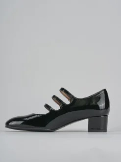Décolleté e slingback tacco 4cm vernice nero