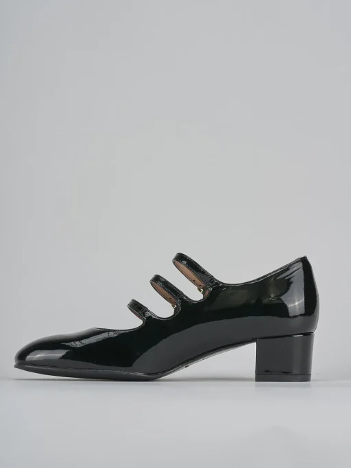 Décolleté e slingback tacco 4cm vernice nero