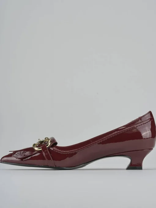 Décolleté e slingback tacco 3cm vernice bordo'