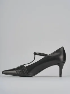 Décolleté e slingback tacco 5cm pelle nero
