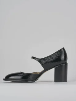 Décolleté e slingback tacco 7cm vernice nero
