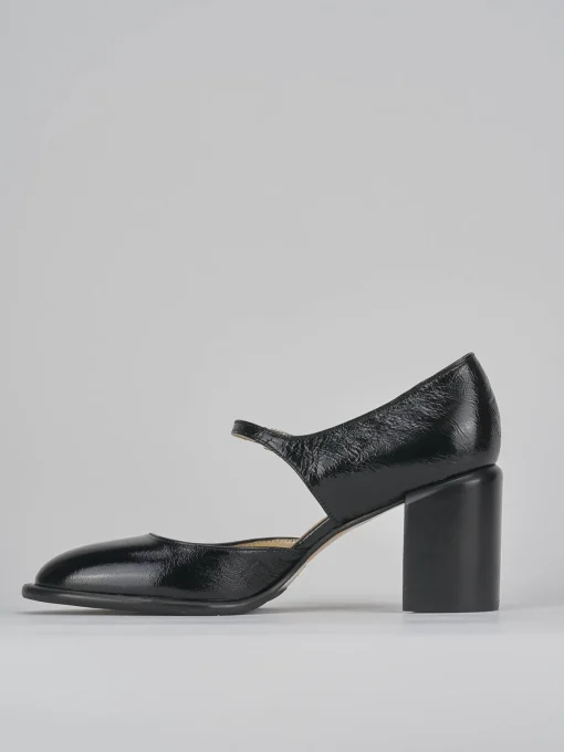 Décolleté e slingback tacco 7cm vernice nero