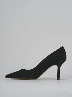 Décolleté e slingback tacco 7cm camoscio nero