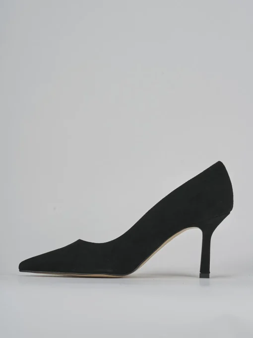 Décolleté e slingback tacco 7cm camoscio nero