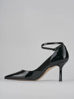 Décolleté e slingback tacco 7cm vernice nero