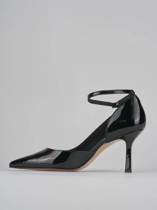 Décolleté e slingback tacco 7cm vernice nero
