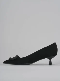 Décolleté e slingback tacco 5cm camoscio nero