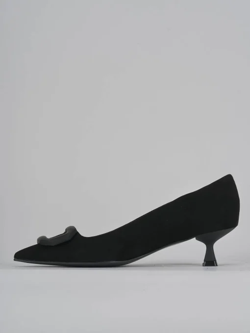 Décolleté e slingback tacco 5cm camoscio nero