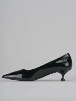 Décolleté e slingback tacco 4cm vernice nero