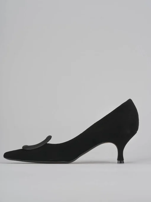 Décolleté e slingback tacco 5cm camoscio nero