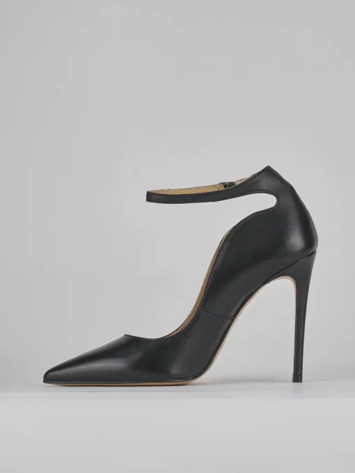 Décolleté e slingback tacco 11cm pelle nero
