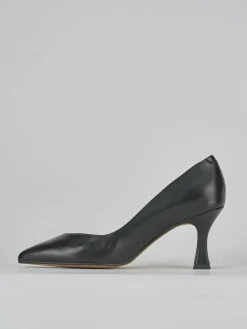 Décolleté e slingback tacco 7cm pelle nero