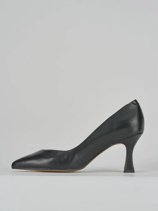 Décolleté e slingback tacco 7cm pelle nero