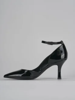 Décolleté e slingback tacco 7cm vernice nero