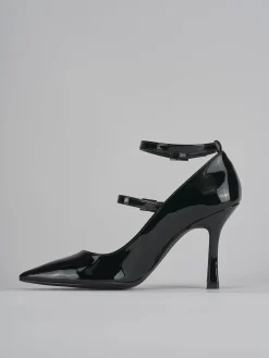 Décolleté e slingback tacco 9cm vernice nero