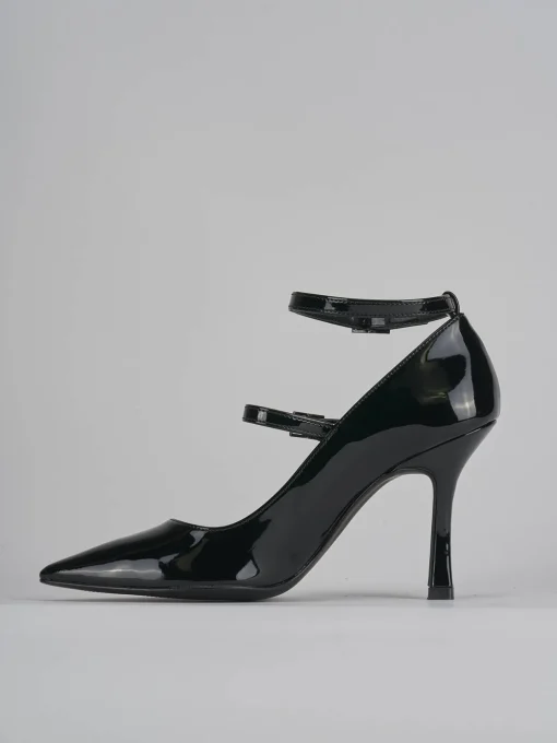 Décolleté e slingback tacco 9cm vernice nero