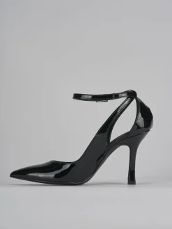Décolleté e slingback tacco 9cm vernice nero
