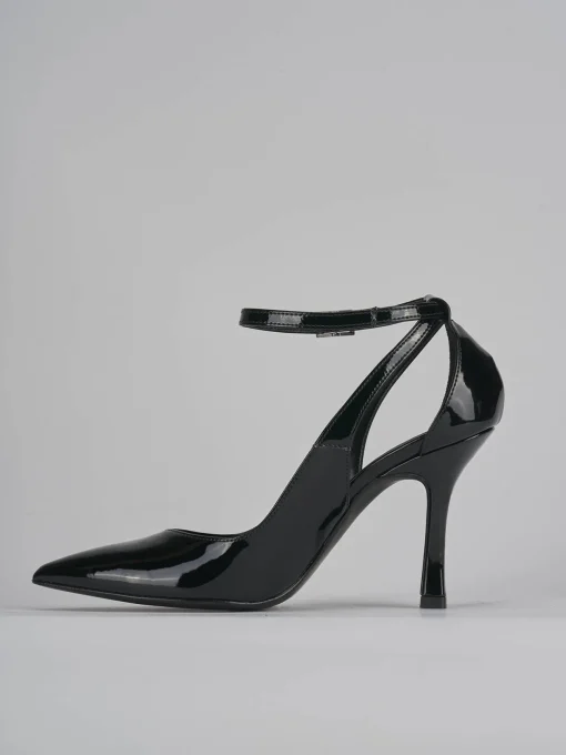 Décolleté e slingback tacco 9cm vernice nero