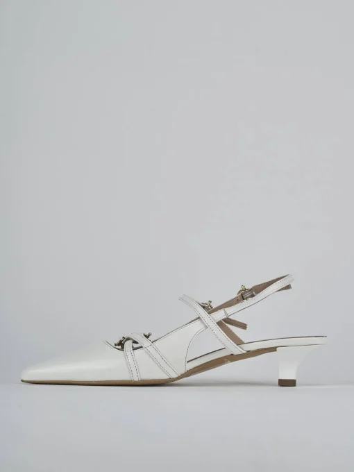 Décolleté e slingback tacco 3cm vernice bianco