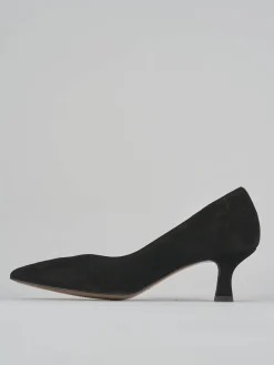 Décolleté e slingback tacco 5cm camoscio nero