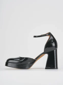Décolleté e slingback tacco 9cm vernice nero