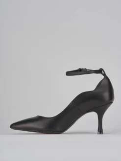 Décolleté e slingback tacco 7cm pelle nero