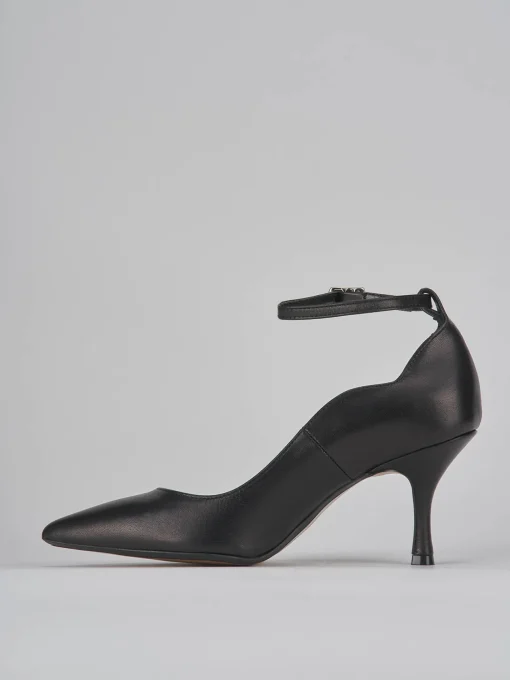Décolleté e slingback tacco 7cm pelle nero