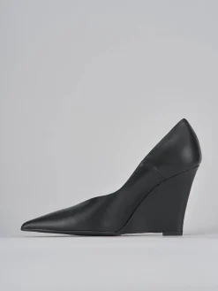 Décolleté e slingback tacco 9cm pelle nero