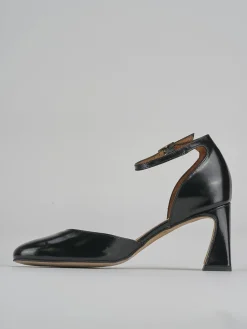 Décolleté e slingback tacco 7cm pelle nero