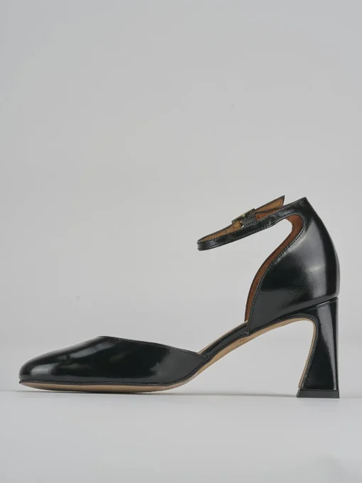 Décolleté e slingback tacco 7cm pelle nero