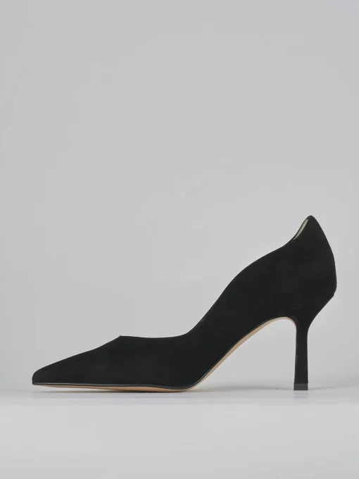 Décolleté e slingback tacco 8cm camoscio nero
