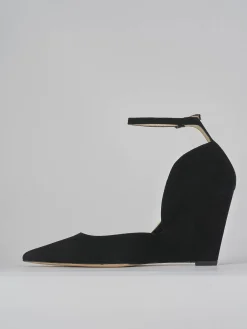 Décolleté e slingback tacco 8cm camoscio nero