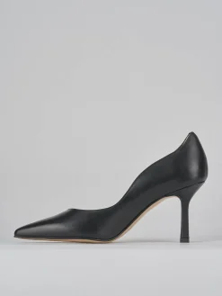 Décolleté e slingback tacco 8cm pelle nero