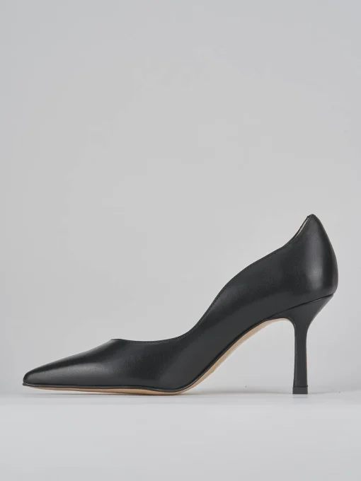 Décolleté e slingback tacco 8cm pelle nero
