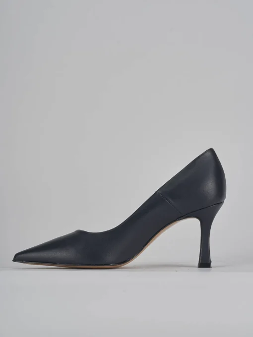 Décolleté e slingback tacco 8cm pelle blu