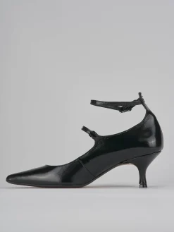 Décolleté e slingback tacco 5cm pelle nero