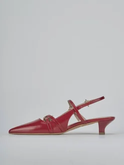 Décolleté e slingback tacco 3cm vernice rosso