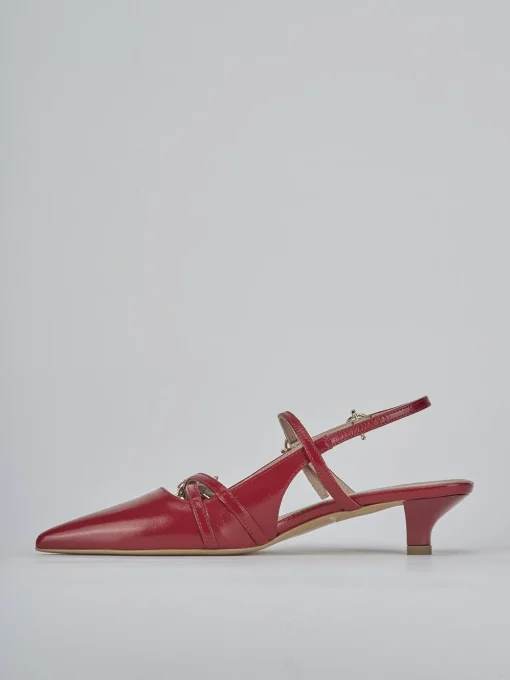 Décolleté e slingback tacco 3cm vernice rosso