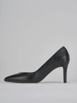 Décolleté e slingback tacco 7cm pelle nero