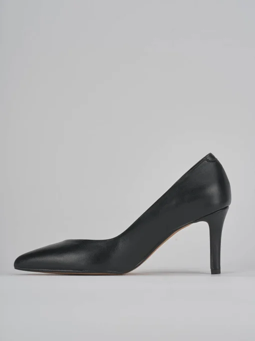 Décolleté e slingback tacco 7cm pelle nero