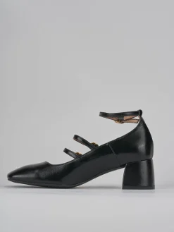 Décolleté e slingback tacco 5cm vernice nero