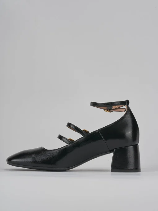 Décolleté e slingback tacco 5cm vernice nero