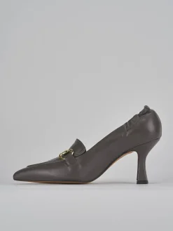 Décolleté e slingback tacco 7cm pelle beige
