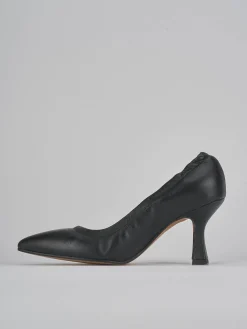 Décolleté e slingback tacco 7cm pelle nero
