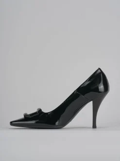 Décolleté e slingback tacco 9cm vernice nero