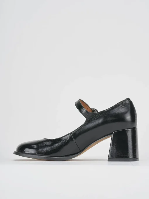 Décolleté e slingback tacco 8cm vernice nero