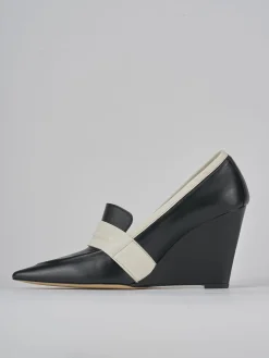 Décolleté e slingback tacco 8cm pelle nero