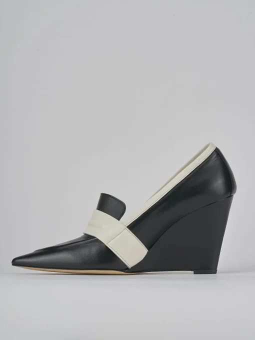 Décolleté e slingback tacco 8cm pelle nero