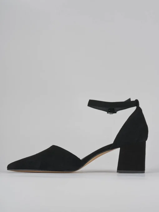 Décolleté e slingback tacco 5cm camoscio nero