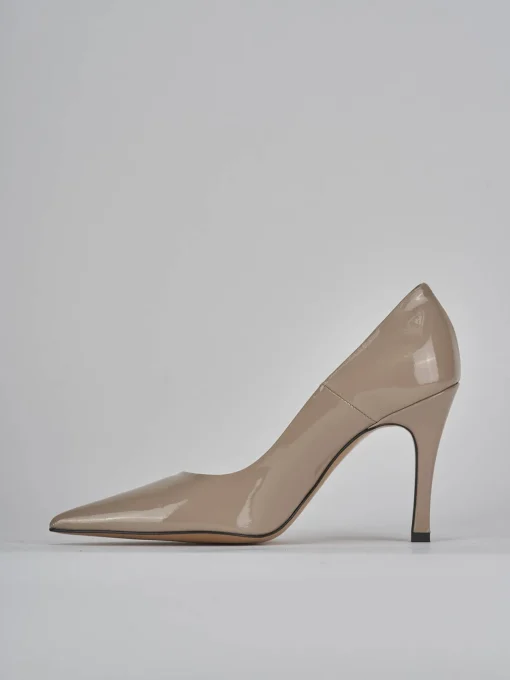 Décolleté e slingback tacco 9cm pelle beige